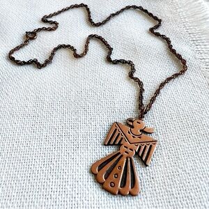 1960s 1970s THUNDERBIRD Fred Harvey Era Copper Unisex Vintage Necklace